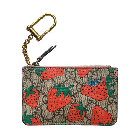 gucci men's keychain|gucci key pouch strawberry.